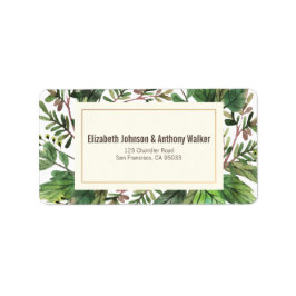 Watercolor Greenery och Woodsy Bröllop Adressetikett