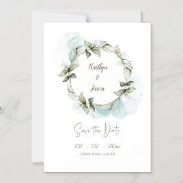 Watercolor greenery ro frand bröllop magnetisk inbjudningskort