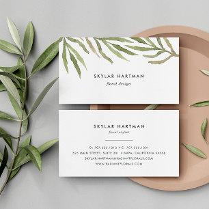 Watercolor Greenery Visitkort