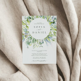 Watercolor Greenery Winter Wedding Party Inbjudningar