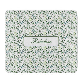 Watercolor greenery with name