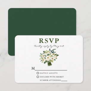 Watercolor Grönt Blommigt Bouquet Greenery OSA Kort