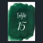 Watercolor Grönt Emerald Modern Bröllop Bordsnummer<br><div class="desc">Watercolor Grönt Emerald Modern Bröllop</div>