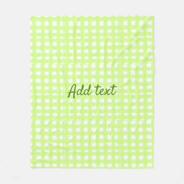 Watercolor grönt plaid ginham personlig add tex fleecefilt (Framsidan)
