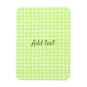 Watercolor grönt plaid ginham personlig add tex magnet