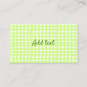 Watercolor grönt plaid ginham personlig add tex visitkort
