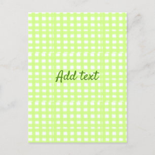 Watercolor grönt plaid ginham personlig add tex vykort
