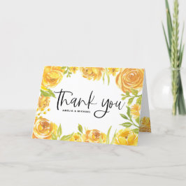 Watercolor Gul ros och Peonies Bröllop Tack Kort