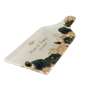 Watercolor Guld Grönt Ro Elegant bröllop