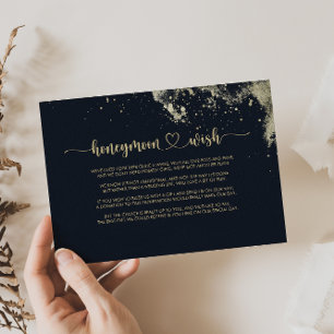 Watercolor Guld Splash Bröllop Önskning Tilläggskort
