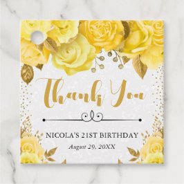 Watercolor Gult Glam Ro Birthday Gåvor Etiketter