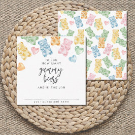 Watercolor Gummy Bears Baby Shower Game Tilläggskort