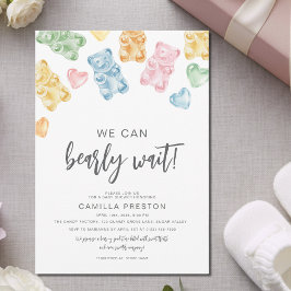 Watercolor Gummy Bears Baby Shower Inbjudningar