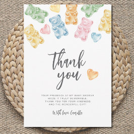 Watercolor Gummy Bears Baby Shower Tack Kort