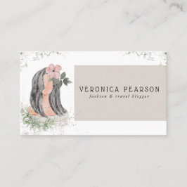 Watercolor Hair Mode Design Illustration Visitkort