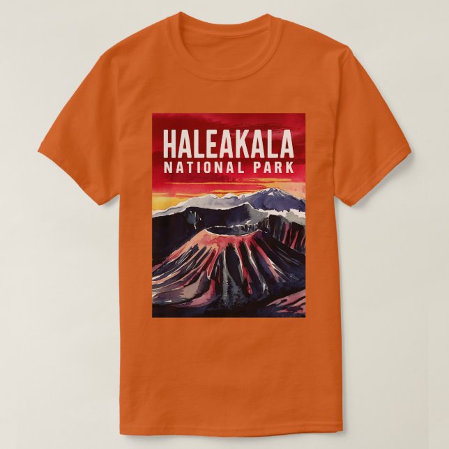 Watercolor Haleakala nationalpark TShirt T Shirt (Design framsida)