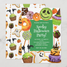 Watercolor Halloween Cookies och Sweets Party