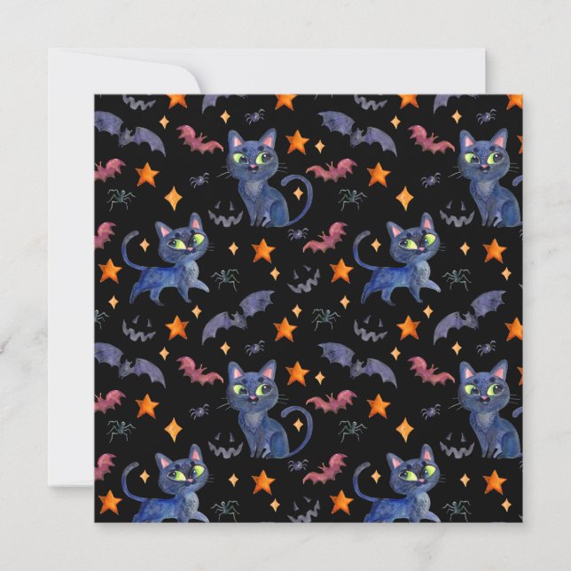 Watercolor Halloween illustration with black cats  (Framsida)