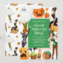 Watercolor Halloween Mode Girls Witches Party