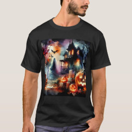 Watercolor Halloween Scene T Shirt