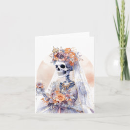 Watercolor Halloween Skeleton | Mappat antecknings Anteckningskort