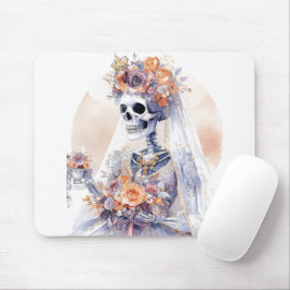 Watercolor Halloween Skeleton Mousepad Musmatta