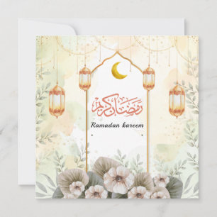 Watercolor Hälsning Ramadan Kareem Julkort