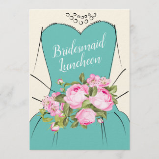 Watercolor Hand Drawn Blommigt Bouquet-Möhippa Inbjudningar