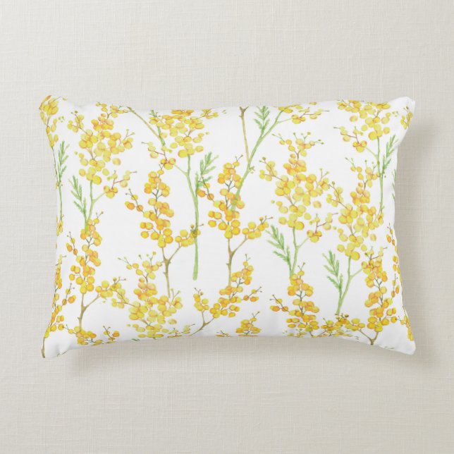 Watercolor hand drawn seamless pattern with spring prydnadskudde (Framsidan)