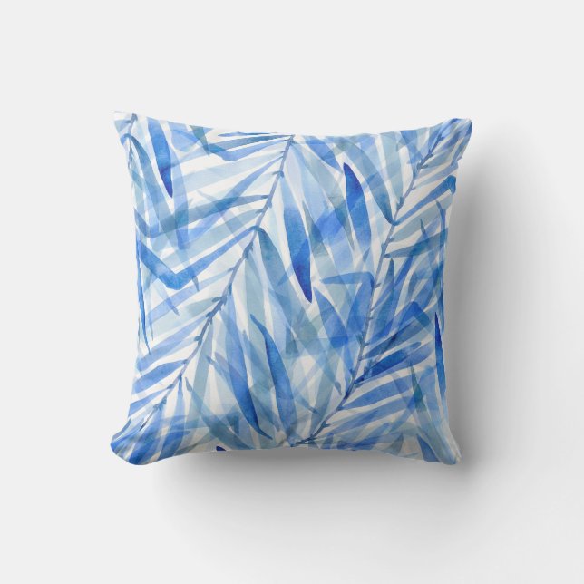 Watercolor Handflatan Hawaiian Tropical Reversible Kudde (Framsida)