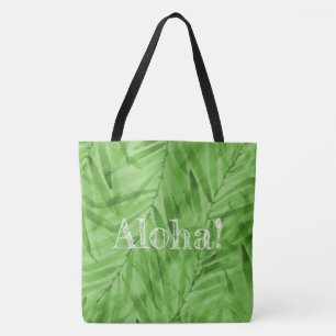 Watercolor Handflatan Hawaiian Tropical Reversible Tygkasse