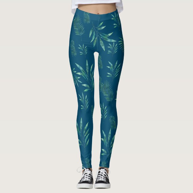Watercolor Handflatan Löv Leggings (Framsida)