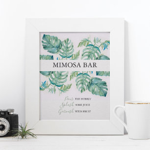 Watercolor Handflatan Löv Mimosa Pub Poster