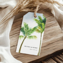 Watercolor Handflatan Träd Beach Wedding