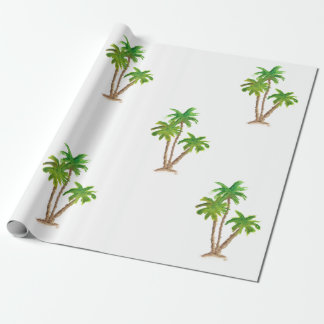 Watercolor Handflatan Träd Beach Wrapping Papprare Presentpapper