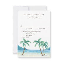 Watercolor Handflatan Träd Tropical Beach Wedding