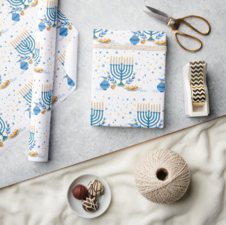 Watercolor Hanukkah Helgdag Presentpapper