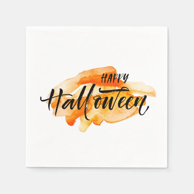 Watercolor Happy halloween Pappersservett (Framsidan)