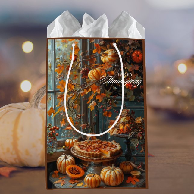 Watercolor Happy thanksgiving Höst löv (Skapare uppladdad)