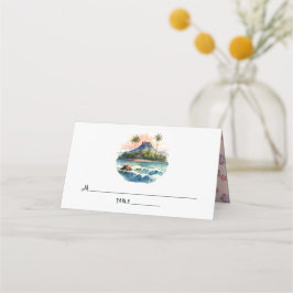 Watercolor Hawaii Destination Wedding Placeringskort