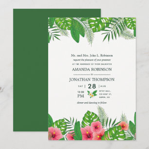 Watercolor Hawaiian Aloha Luau bröllopsinbjudan Inbjudningar