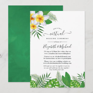Watercolor Hawaiian Aloha Luau Virtuellare Bröllop Inbjudningar