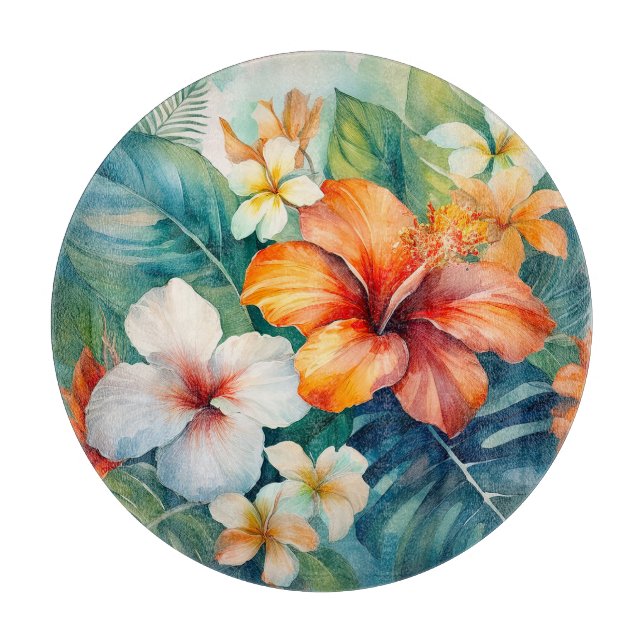 Watercolor Hawaiian Garden Tropical Hibiscus (Framsidan)