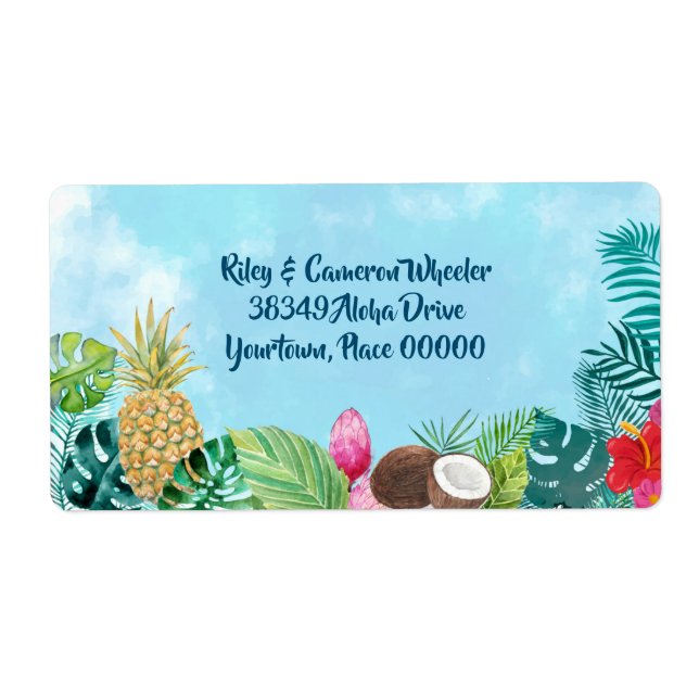 Watercolor Hawaiian Luau Fraktsedel (Framsidan)