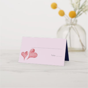 Watercolor Heart Bröllop Placeringskort