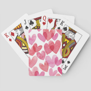 Watercolor Heart Mönster Casinokort
