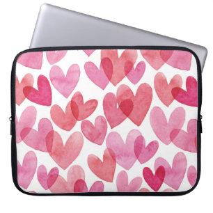 Watercolor Heart Mönster Laptop Fodral