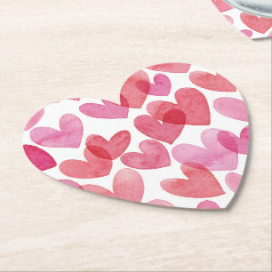 Watercolor Heart Mönster Underlägg Papper