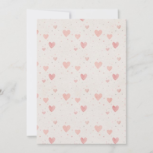 Watercolor Heart Pattern Invitation Inbjudningar (Framsida)