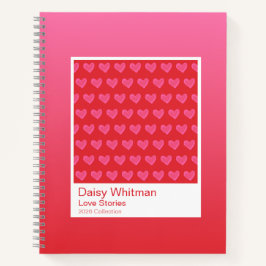 Watercolor Hearts Gradient Spiral Notebook